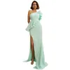 Casual Dresses Sexy One Shoulder Ruffle Sequin Party Maxi Dress Elegant Slit Thigh Wedding Cocktail Prom Formal Women Mermaid