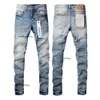 Viola Firmati Jeans Geanny Uomo Denim Design di lusso pantalone motociclista strappato invecchiato nero blu jeans slim fit da moto