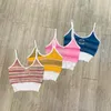 Sexy Knit Camisole Vest Women Fashion Slim V Neck Tank Tops Luxury Designer Embroidery Halter Tops