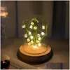 Flores decorativas grinaldas c2 led lírio do vale artesanal brilho luz noturna diy material para casa cabeceira decoração de mesa valenti dhhxh