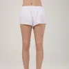 L-09 hotty Shorts quentes Shorts de cintura baixa Shorts de ioga respiráveis de secagem rápida com forro embutido esportivo curto com zíper oculto bolsos laterais Calça de moletom de corrida com