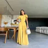 Monos de mujer, mono elegante liso con botones y agujeros, cuello redondo, manga de mariposa, pantalones largos sueltos, traje de una pieza, Body de moda para mujer de verano