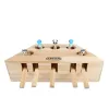 Giocattolo giocattolo giocattolo inseguimento topo in legno solido labirinto interattivo gioco per animali domestici colpiti con criceto con catnip per catnip per cattura del buco del topo a 3/