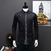 Springautumn masculino fino ajuste manga longa camisa vestido europa negócios causal fronteira de alta qualidade casamento noivos camisas 240219