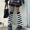 Kadın Socks Girls Örgü Kış Stripes Kapak çorap Japon lolita gotik tarzı gündelik koruyucu çorap 1 çift set