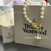 女性のための衛星ネックレスデザイナーネックレスVivienenwestwood Luxury Jewelry Viviane Westwood Necklace New Queen Mother of the Loong Limited Saturn Penの年