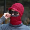 Beralar Örme Şapkalar Erkek ve Kadın Moda Sıcak Peluş Kalınlaşma Sonbahar Şapk Beanies Yün Boyun Eşarp Maskesi Balaclava Gorros