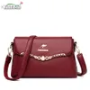 Womens Fashion High Quality Leather Messenger Bag 2021 Luxury Lady Designer Retro Simple Solid Color Shoulder Small Square Bags