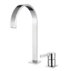 Rubinetti per lavandino del bagno Rubinetto per lavabo grigio pistola in ottone Rubinetto per lavabo a due fori in oro rosa diviso nero opaco Rubinetti rotanti a 360 gradi