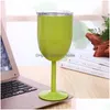 Thermoses 10 Colors Double Walls Goblet 304 Stainless Steel Wine Glass With Lids Insation Bottle Mug Creative Gift Dhs Drop Delivery Dhplg