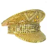 Bérets chapeau de capitaine avec bijoux, cadeau Surprise de marin en cristal doré pour filles et garçons, béret de carnaval, Festival de musique