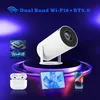 HY300 draagbare projector BT 5.0 Android 11.0 met 2.4/5G WiFi6 rond ontwerp filmprojector 40"-130" scherm, 180° Flip PK Android TV BOX