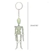 Keychains Luminous Skull Keychain för par skelett Halloween Fashion Gift