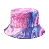 Bérets 2024 Fisherman Tie-Dye Chatte de Sunshade Cuch de soleil Retro Casual Sunscor