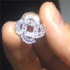 Charme flor forma brinco 925 prata esterlina diamante cz noivado casamento brincos para mulheres festa de noiva gift193s