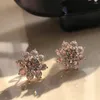 Stud Earrings 2024 Trend Fashion Jewelery For Women High Quality Zircon SunFlower Party Girls Gift Luxury Snowflake