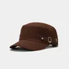 Ball Caps 2024 Men Vintage Army Denim Baseball Cap Solid Color Flat Adjustable Breathable Spring Summer Sun Military Cadet Hat