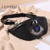 Schoudertassen Dames Evil Eye Grote capaciteit Banaan Heuptasje Casual Stijlvol Veganistisch leer Telefoon Zwart Sling Borstbum Belt Pouch 222498