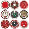 Décorations de Noël Jupe d'arbre imprimée Base de décoration Fête de vacances Intérieur Extérieur Navidad
