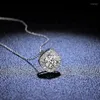 Hängen riktiga Moissanite Diamond Square Pendant Necklace 1CT D Color 925 Sterling Silver Fine Jewelry for Women