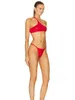 2024 nouveau Bikini rouge une épaule maillot de bain deux pièces classique transfrontalier Bikini maillot de bain deux pièces ensemble