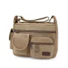Backpack Multifunctional Men's Vintage Briefcase Canvas Business Office Messenger Bag Laptop Bag Large Capacity Shoulder Bag XA509F