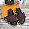 Pantofola Designer Slides Sandali da donna Piscina Cuscino Tacchi Tessuto di cotone Paglia Pantofole casual