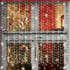 Decoração de festa Cortinas cintilantes Floco de neve Tinsel Vibrante Pano de fundo de férias Adereços de pografia 2pcs