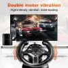 Wheels Data Frog Racing Game Steering Wheel for PS3/PC Double Vibration Steering Wheel with Throttle Brake for Computer/PlayStation 3