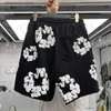 Heren Shorts Heren Shorts Designer Bloemen Grafisch Harajuku Oversized Shorts Vrouw Casual Print Streetwear Korte Broek T240223