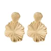 Dangle Earrings Plicated Lotus Leaf Shape Female Hypo-allergenic Lightweight Ornaments For Banquet Gown Travel Ears Decor