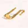 Chain 18k Gold Classic Designer Armband Armband med brevlogotyp rostfritt stål gyllene sier pläterad för kvinnor män handkedjor fas dh4hd