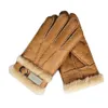 Najwyższej jakości oryginalna skóra ciepła futrzana rękawiczka dla mężczyzn termiczna zimowa moda owcza skóra Ourdoor gruba pięć palców rękawiczek S37311919