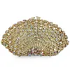 Nieuwe Collectie Gold Metal Groene Strass Portemonnee Crystal Party Bag Designer Vrouwen Avond Clutch Bags Diner Banket Handbag2983