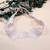 Hair Accessories White Lace Baby Headband Sweet Floral Hollow Out Embroidery Band Elastic Nylon Infant Headwear Princess