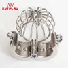 Stealth Lock Design Scrotum Pendant Stainless Ball Stretchers Cock Ring Locking Male Chastity Sex Toys459
