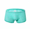 Underpants Sexy Striped Men's Polyester Panties Boxer Male Underwear Shorts Breathable Homme Bokserki