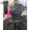 Schwarze Quinceanera-Kleider 2024 Prinzessin Sweet 15 Jahre Mädchen-Geburtstagsparty-Kleider mit Applikationen Vestidos De Quinceanera
