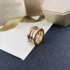 Designer Rings Rings Brand Cerâmica Anel Branco Jóias Preto Prata Gold Never Fade Band Rings Jóias Acessórios Premium Classic Exclusivo com carimbo em relevo