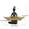 SAAKAR Resin Exotic Black Woman Storage Figurines Africa Figure Home Desktop Decor Keys Candy Container Interior Craft Objects 240220