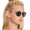 Sonnenbrille Mode Runde Metallrahmen Spiegel Frauen Männer 2024 Retro Marke Designer Trend UV400 Großhandel