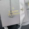 satelliet ketting Designer ketting voor vrouw Vivienenwestwood Luxe sieraden Viviane Westwood ketting 23vivienne Dowager Full Diamond Saturn Love ketting F