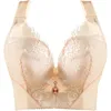 BRAS plus size Sexig push up bh 34-46 c d broderi spetskvinnor samlade braltet för stora bröst mässing kvinnlig underkläder topp