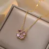 Fashion Four-leaf Clover Diamond Temperament Small Love Women Necklace