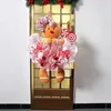 Dekoratif çiçekler zencefilli kurabiye adam çelenk sevimli çocuk ön kapı doldurulmuş çelenk süsleme duvar pencereleri için süslemeler