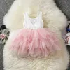 Robes de fille Robe de bébé fille fête 1 an robe d'anniversaire dentelle coton baptême robe Infantil Tulle robes de mariée blanc vêtements de baptême