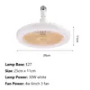 Plafoniera LED da 25 cm con ventilatore, E27 30W, 3 velocità del vento, Kit luce ventilatore da soffitto per interni per camera da letto Soggiorno Cucina, bianco