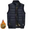Men's Vests 2024 Winter Jackets Sleeveless Vest Thick Fleece Warm Waistcoat Male Plush Casual Windproof Coldproof Outerwear Clothes