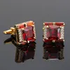 Mens Cufflinks Luxury Tough Square Rhinestones Zircon Crystal Cuff Link High-end French Suit Shirts Buttons Wedding Accessories 240219