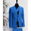 Herrdräkter senaste design män med bröstbälte 2 datorer toppade lapel bröllop brudgummen smal fit kostym homme casual tuxedo prom blazer byxa